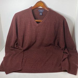 Dockers men’s extra-large burgundy V-neck pull over sweater,  100% Acrylic
